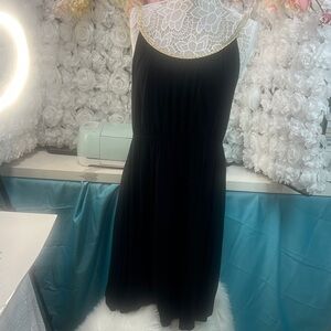 Style & Co. Black Midi Dress with Gold straps